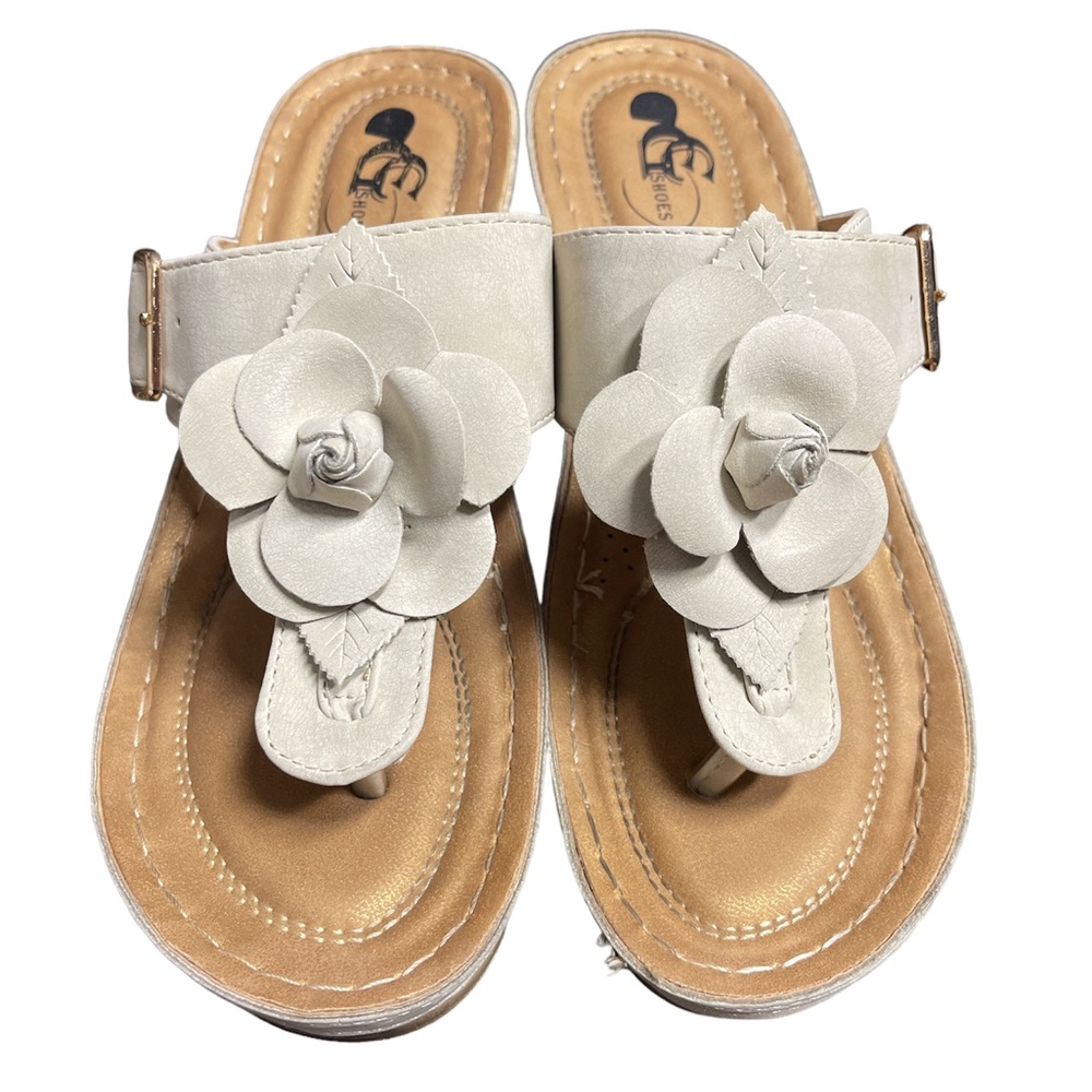 Tan and beige sandals